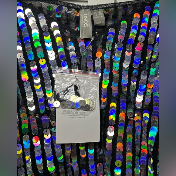 ASOS women’s sequin crop long sleeve stunning sparkle NWT size 8 - Picture 8 of 9